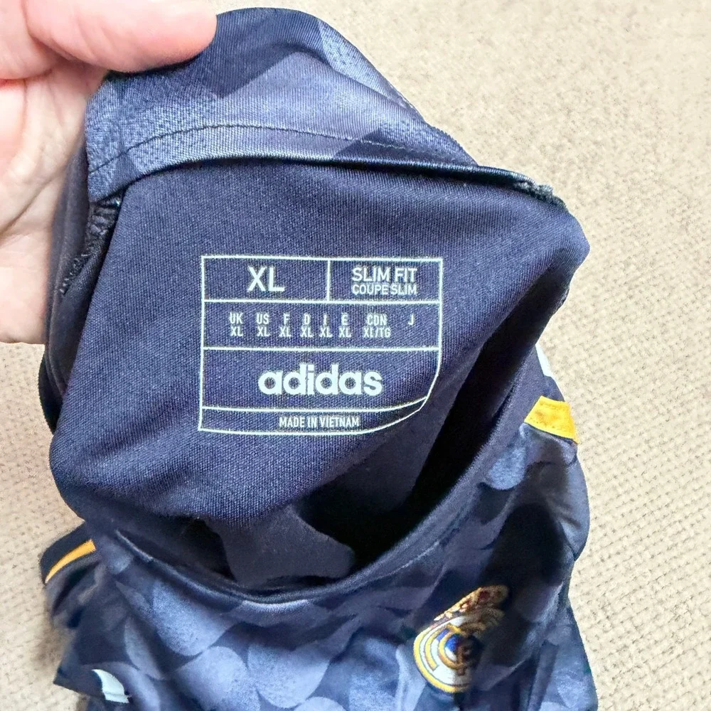 Adidas Real Madrid 2023-24 Away Jersey Navy Blue Yellow HS5184 Slim Fit XL
